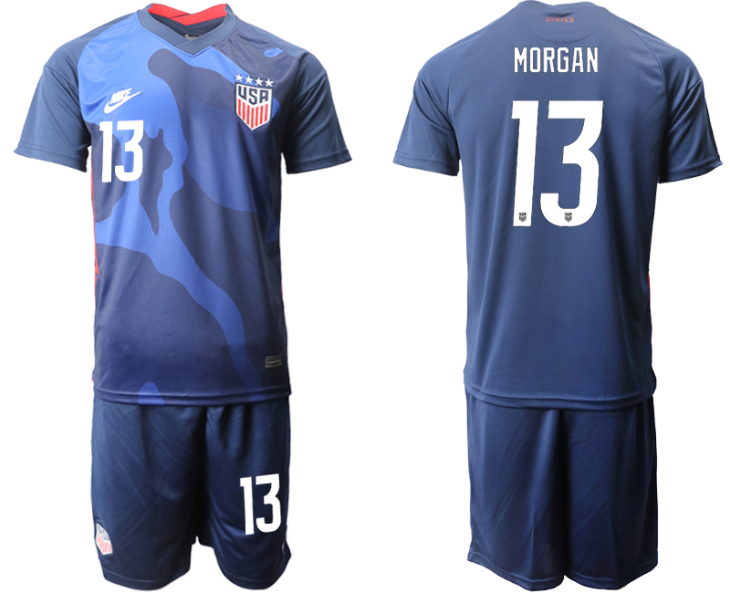 Men 2020-2021 Season National team United States away blue #13 Soccer Jersey
